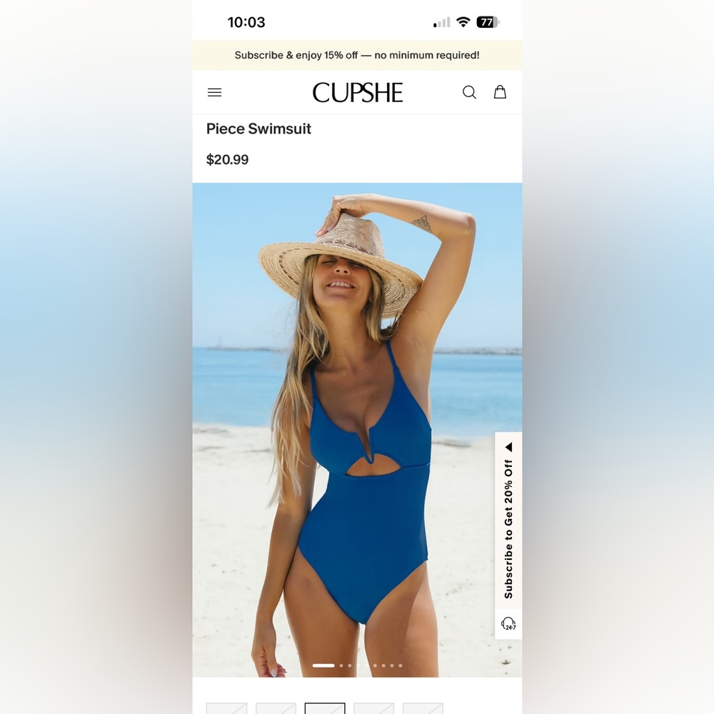 Cupshe Ocean Blue One Piece